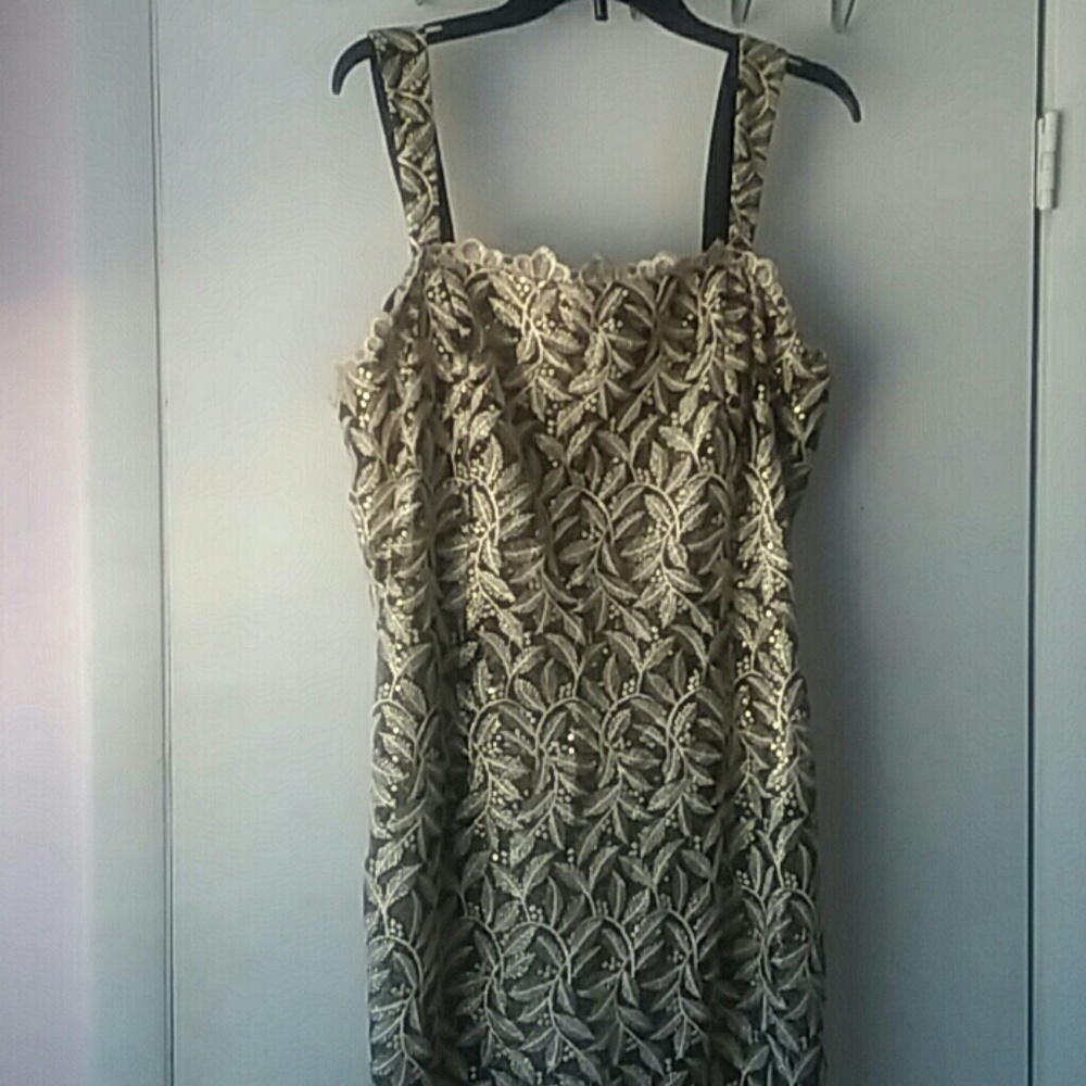 Aspeed 2 Pc Dress Set Black and Gold- 2X